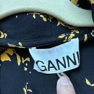 Ganni Black and Yellow Floral Dress